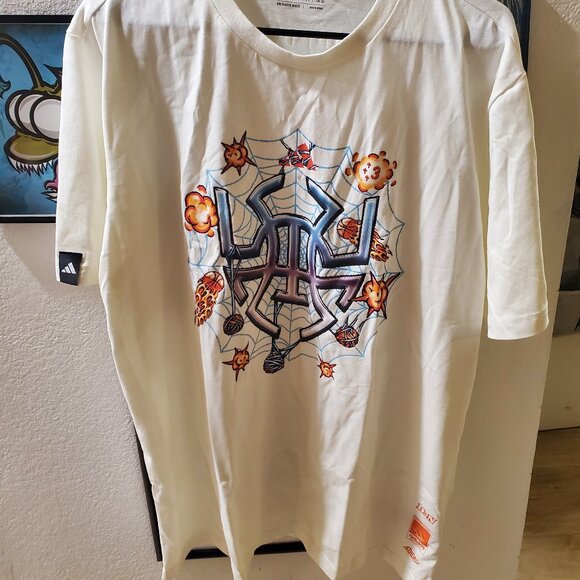 Adidas X Donovan Spida Mitchell 8 Bit Pixel Video game T shirt Cavaliers - Picture 1 of 5